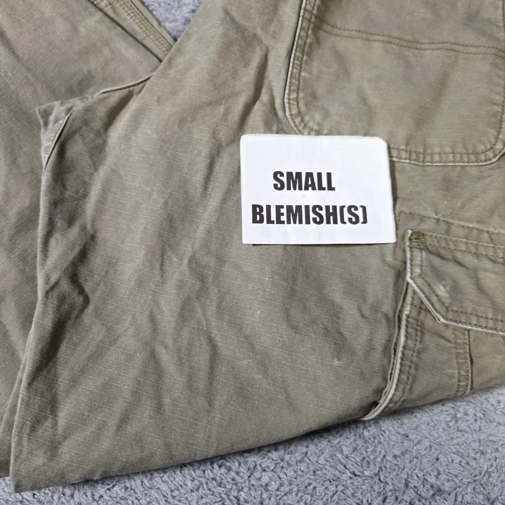 Wrangler Mens 36x30 RIGGS Workwear Cargo Pants Khaki Green Ripstop 3W060BR